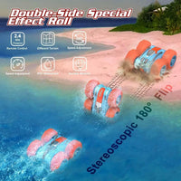 HKM-327891 Amphibious 2.4G Double-Sided RC Stunt Car with 360° Rotation for All-Terrain Fun
