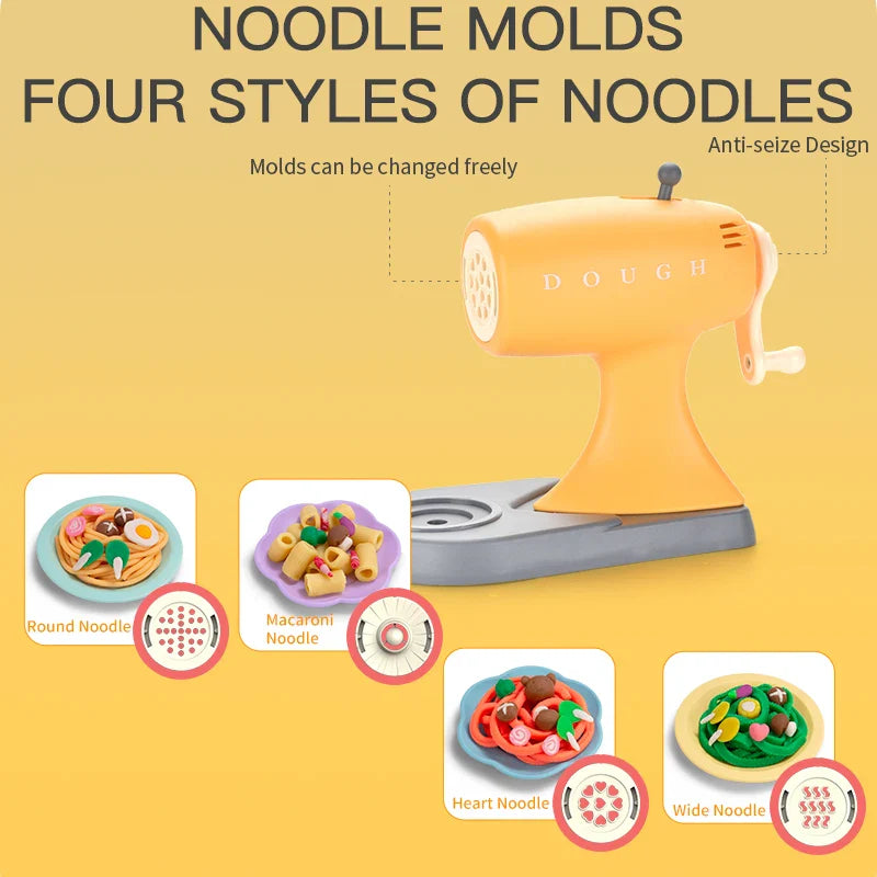 HKM-328211 Colorful Soft Clay Noodle Making Machine Toy Set for Kids Ages 3+ - 8 Colors Included