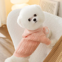 HKM-328211 Cozy Cat Fur Ball Sweater for Small Dogs - Hooded Pet Clothing in Pink, Blue, Beige