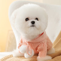 HKM-328211 Cozy Cat Fur Ball Sweater for Small Dogs - Hooded Pet Clothing in Pink, Blue, Beige