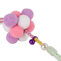 HKM-328275 Korean Velvet Cat Teaser Stick with Colorful Balls for Interactive Play and Dental Relief