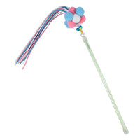 HKM-328275 Korean Velvet Cat Teaser Stick with Colorful Balls for Interactive Play and Dental Relief
