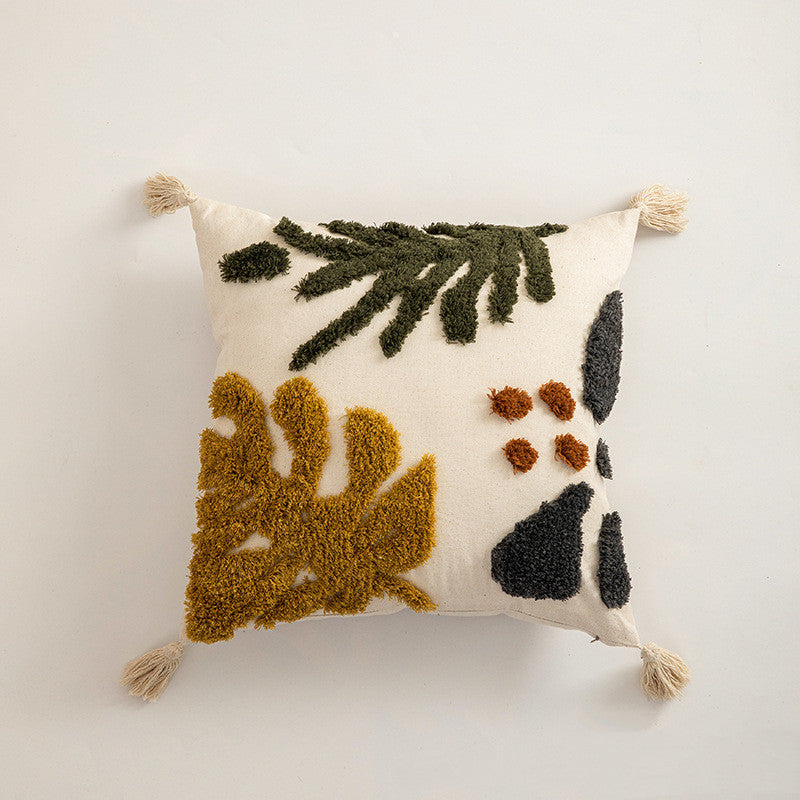 HKM-328403 Tufted Cotton Decorative Pillowcase for Modern Home Decor - Various Floral Designs