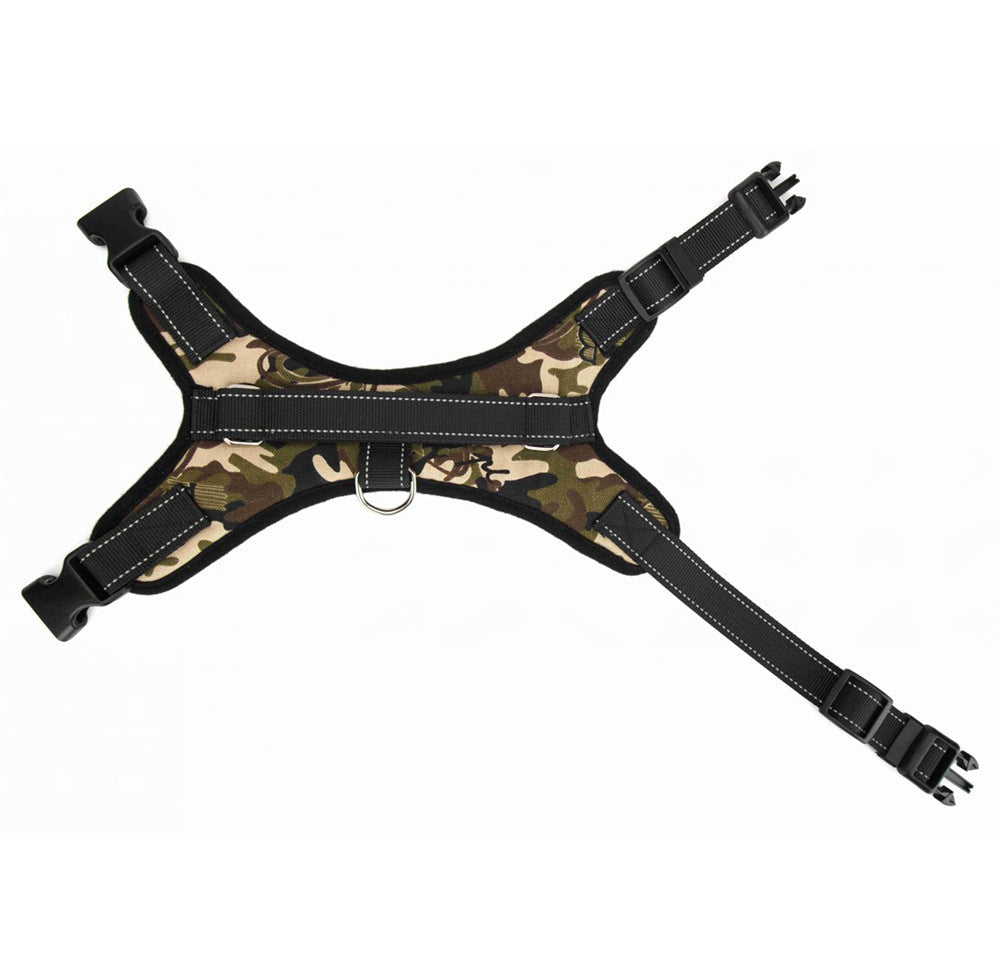 HKM-328467 Nylon Dog Collar for Medium and Large Breeds - Black, Red, Camouflage, Leopard Print Options