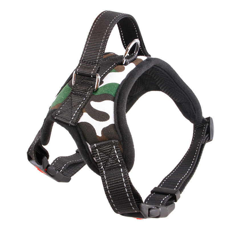 HKM-328467 Nylon Dog Collar for Medium and Large Breeds - Black, Red, Camouflage, Leopard Print Options