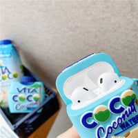 HKM-328531 Coconut Water Silicone Earphone Case for AirPods 1/2 and AirPods Pro 3 with Hook