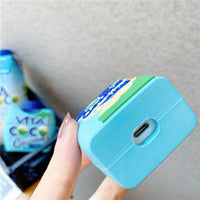 HKM-328531 Coconut Water Silicone Earphone Case for AirPods 1/2 and AirPods Pro 3 with Hook