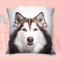 HKM-328595 Custom Funny Husky Pillowcase - 45cm x 45cm Satin Pillow Cover