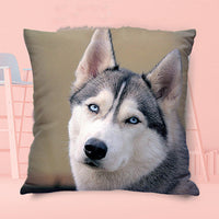 HKM-328595 Custom Funny Husky Pillowcase - 45cm x 45cm Satin Pillow Cover