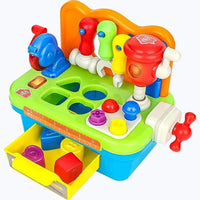 HKM-328595 Toddler Tool Bench Set with Shape Sorter and Mechanic Tools for Role Play Activities
