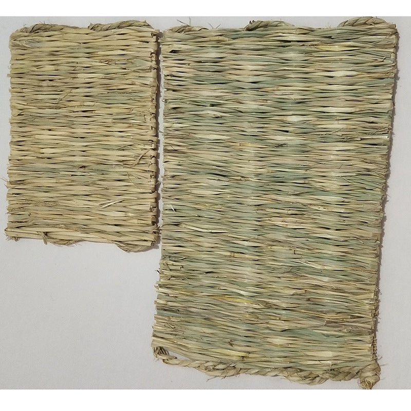 HKM-328659 Natural Hand-Woven Straw Mat for Small Pets - Safe, Non-Toxic Chew Toy and Bed Accessory, Two Sizes Available