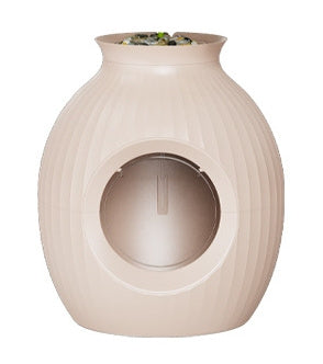 HKM-328787 Flower Pot Style Fully Enclosed Deodorant Litter Box in Gray, White, and Pink