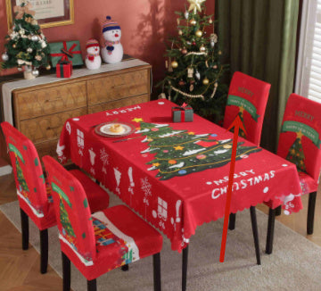 HKM-328915 Waterproof and Oil-Proof Christmas Tablecloth in Various Festive Designs and Sizes
