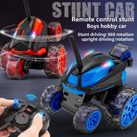 HKM-329043 Five-Wheel Stunt RC Car with 360-Degree Spins, Flip Action, Off-Road Capability, Lights, and Remote Control