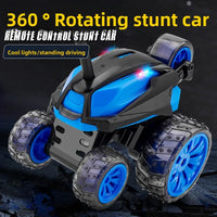 HKM-329043 Five-Wheel Stunt RC Car with 360-Degree Spins, Flip Action, Off-Road Capability, Lights, and Remote Control