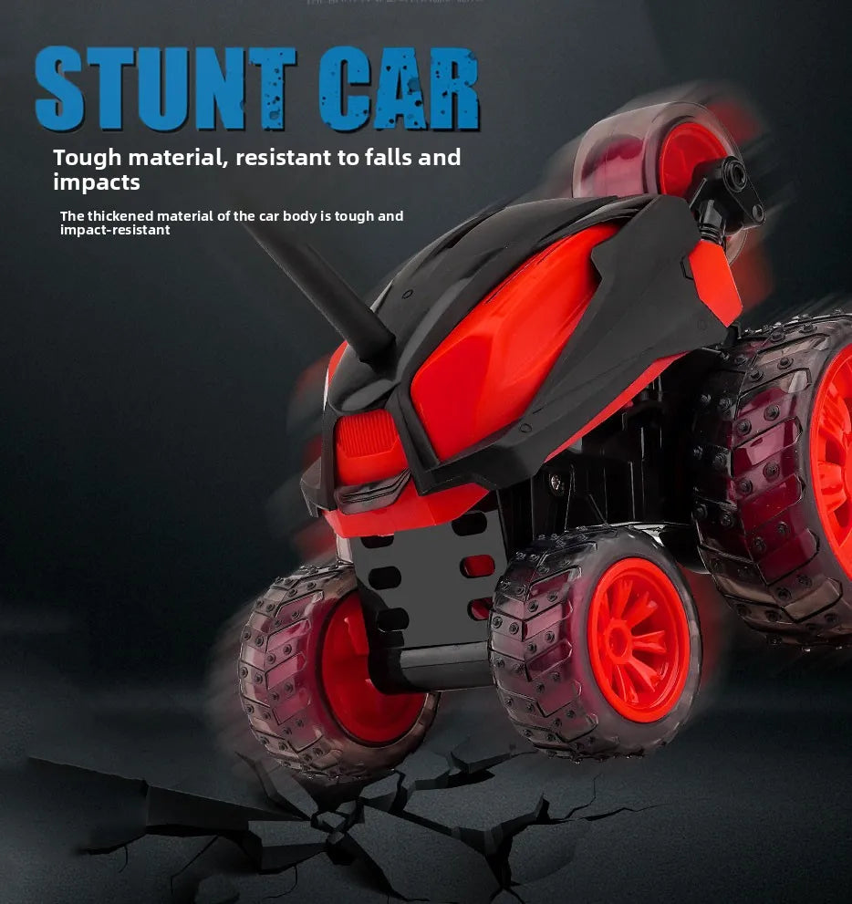 HKM-329043 Five-Wheel Stunt RC Car with 360-Degree Spins, Flip Action, Off-Road Capability, Lights, and Remote Control