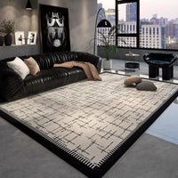 HKM-329043 Geometric Pattern Stain-resistant Non-slip Crystal Velvet Carpet in Multiple Sizes