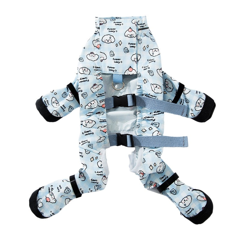 HKM-329107 Waterproof Reflective Stripe Pet Pants for Dogs, Adjustable and Quick-Dry Four-Legged Design