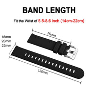 HKM-329299 Slim Silicone Watch Bands with Quick Release - 22mm, Adjustable & Breathable for Comfortable Fit