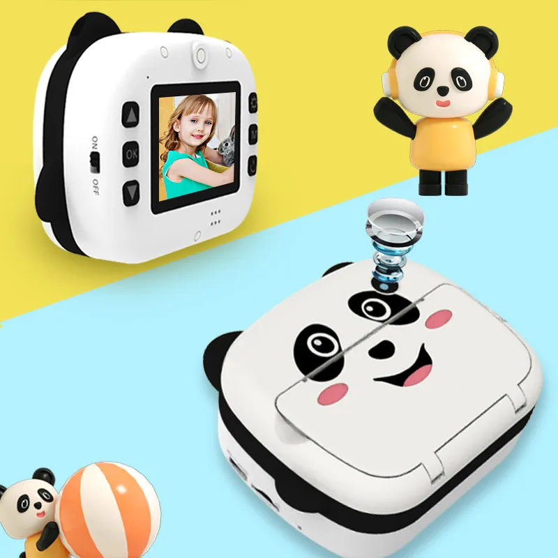 HKM-329363 Panda Instant Thermal Photo Camera with 180° Wide Angle and Recording Function