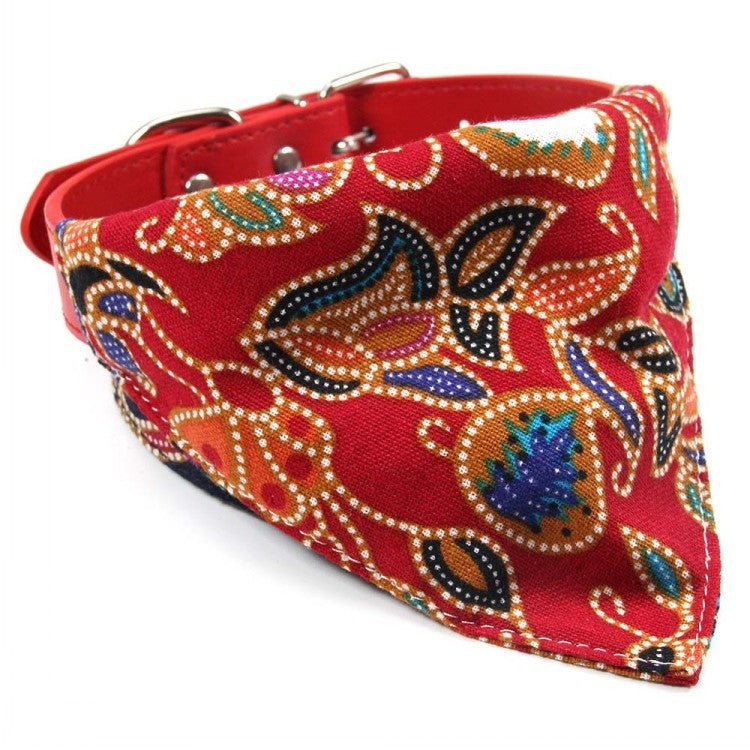 HKM-329491 Cotton Triangle Pet Towel in Blue, Black, Red, and Khaki - Various Sizes Available