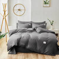 HKM-329555 Bedding Set with Duvet Cover, Flat Sheet, and Pillowcases in Multiple Sizes