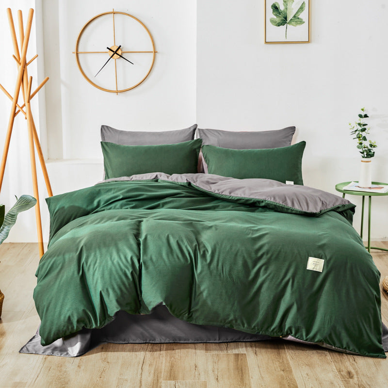HKM-329555 Bedding Set with Duvet Cover, Flat Sheet, and Pillowcases in Multiple Sizes