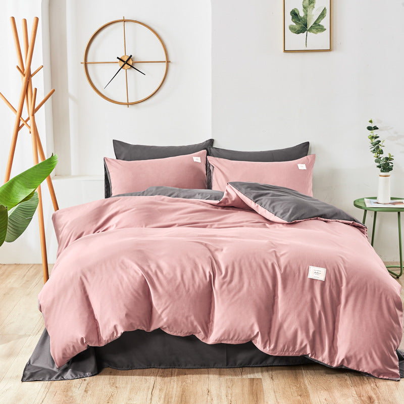 HKM-329555 Bedding Set with Duvet Cover, Flat Sheet, and Pillowcases in Multiple Sizes