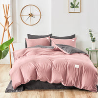 HKM-329555 Bedding Set with Duvet Cover, Flat Sheet, and Pillowcases in Multiple Sizes