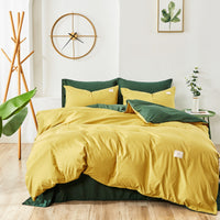 HKM-329555 Bedding Set with Duvet Cover, Flat Sheet, and Pillowcases in Multiple Sizes