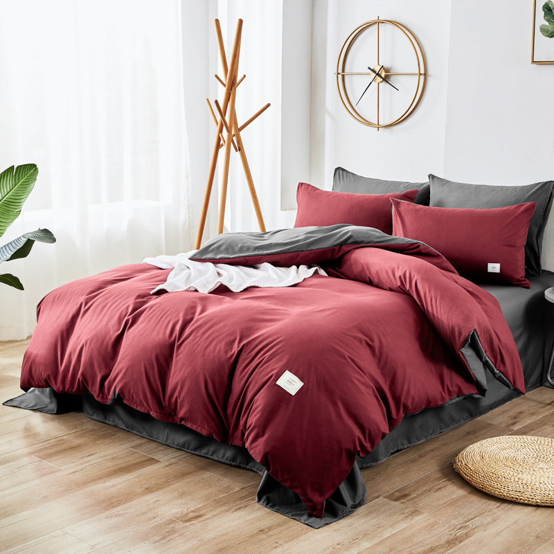 HKM-329555 Bedding Set with Duvet Cover, Flat Sheet, and Pillowcases in Multiple Sizes