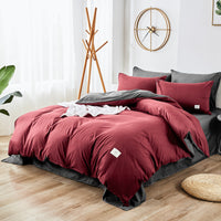 HKM-329555 Bedding Set with Duvet Cover, Flat Sheet, and Pillowcases in Multiple Sizes