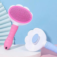 HKM-329555 Pet Hair Removal Comb for Cats and Dogs - Plastic Flower and Oval Needle Design in Multiple Colors