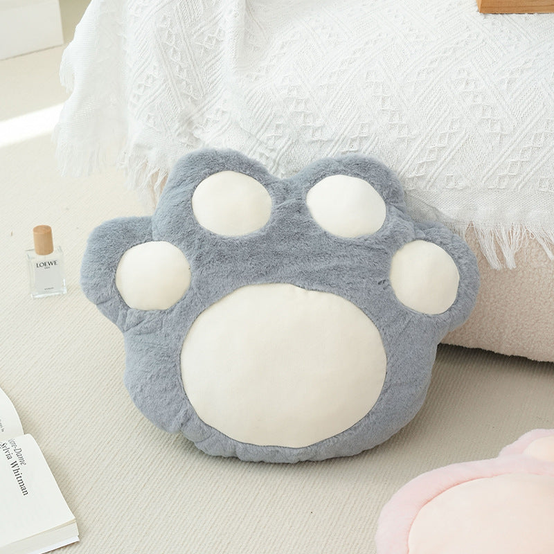 HKM-329747 Plush Cartoon Cat Claw Pillow Waist Cushion for Living Room - Pink & Grey