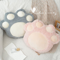 HKM-329747 Plush Cartoon Cat Claw Pillow Waist Cushion for Living Room - Pink & Grey