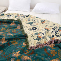 HKM-329939 Cotton All-Inclusive Sofa Cover in Spring Bird Design, Multiple Sizes Available