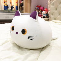 HKM-330067 Black and White Smiling Kitten Plush Doll - 32 cm Soft Filling