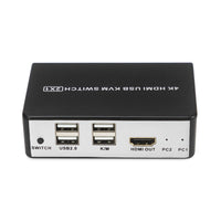 HKM-330131 4K HDMI Splitter with 2 Inputs and 1 Output, 4096x2160p Resolution, Compact Size 100x70x30mm