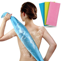HKM-330195 Exfoliating Bath Towel with Cleaning Brush for Effective Back Scrubbing