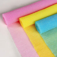 HKM-330195 Exfoliating Bath Towel with Cleaning Brush for Effective Back Scrubbing