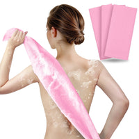 HKM-330195 Exfoliating Bath Towel with Cleaning Brush for Effective Back Scrubbing