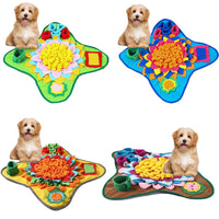 HKM-330259 Dog Sniffing Blanket Puzzle Mat for Training and Food Hiding - Colorful Plush Design