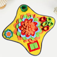 HKM-330259 Dog Sniffing Blanket Puzzle Mat for Training and Food Hiding - Colorful Plush Design