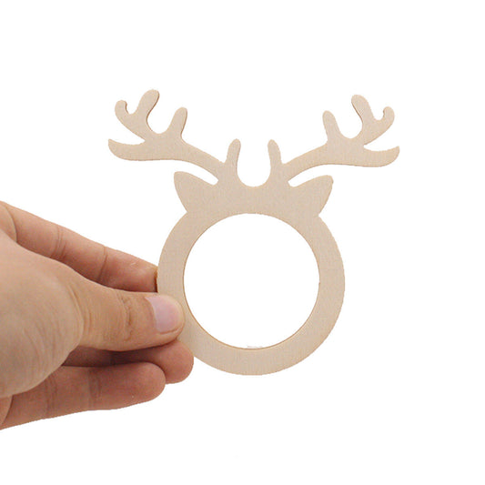 HKM-330387 Decorative Napkin Rings Set of 10, Poplar Plywood for Elegant Table Settings