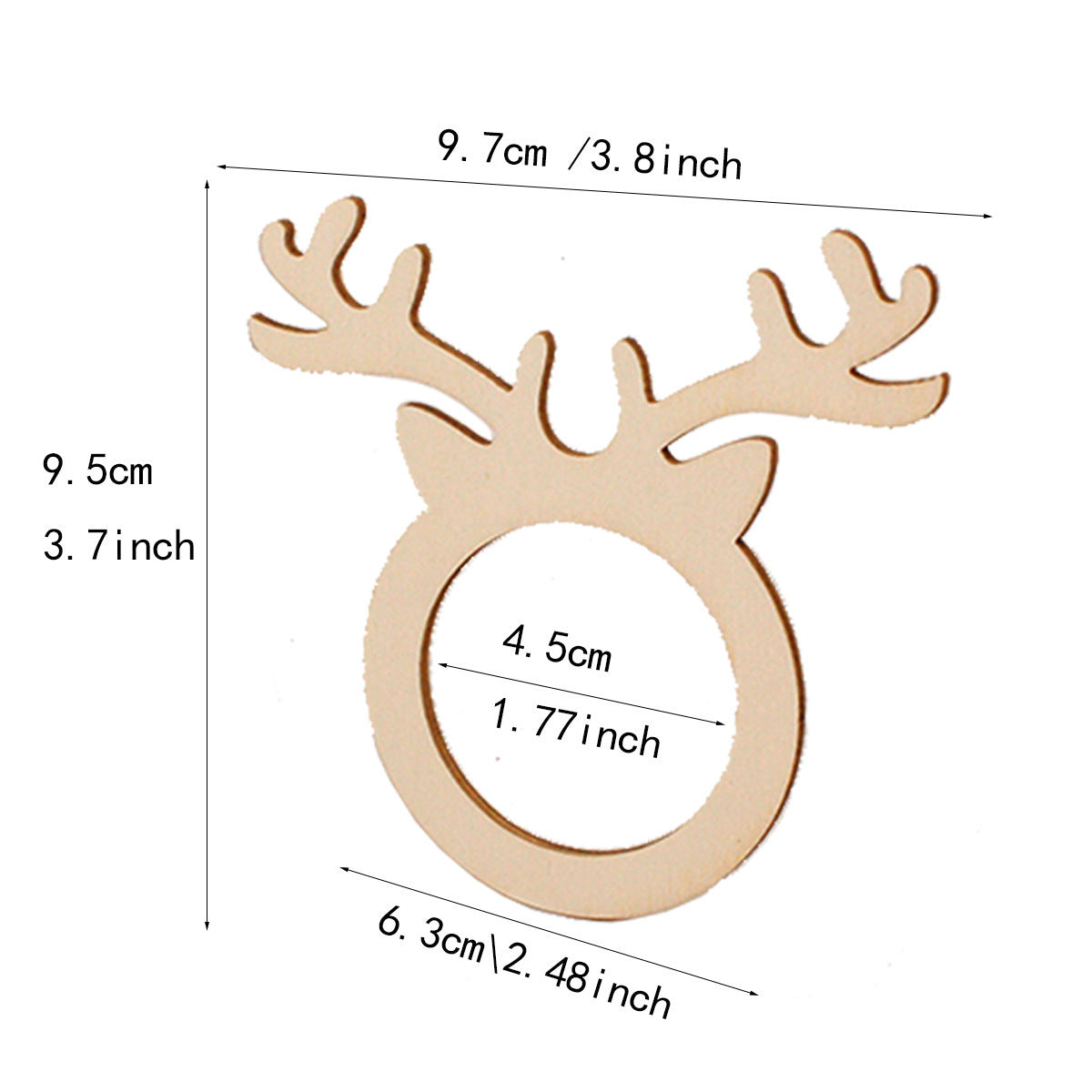 HKM-330387 Decorative Napkin Rings Set of 10, Poplar Plywood for Elegant Table Settings