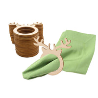 HKM-330387 Decorative Napkin Rings Set of 10, Poplar Plywood for Elegant Table Settings