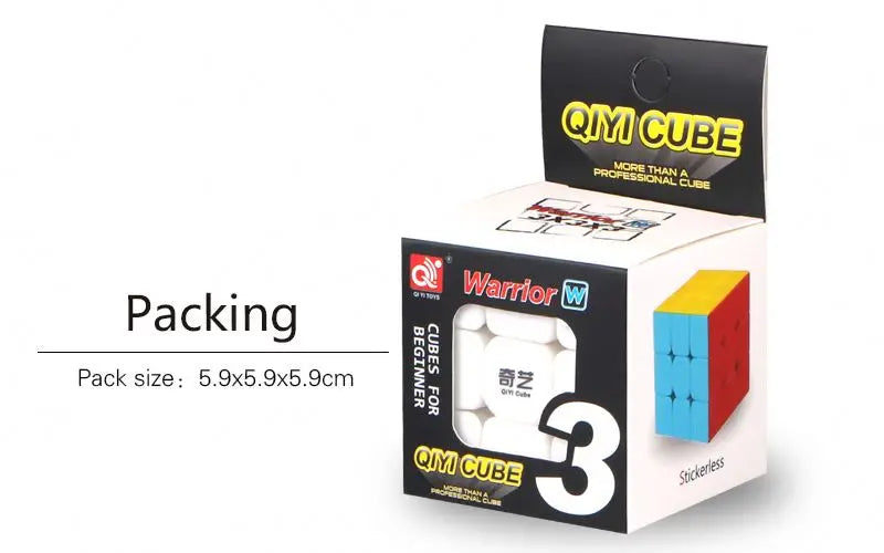 HKM-330515 Qiyi Warrior W 3x3 Speed Cube - Stickerless Magic Cube for Easy Turning & Durability, Ideal for Kids and Adults
