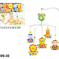 HKM-330579 Musical Cartoon Animal Hanging Baby Bed Bell Rattle Mobile for Infants 0-24 Months