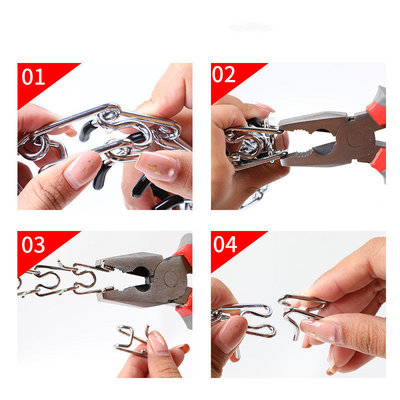 HKM-330643 Dog Training Chain with Zinc Alloy Buckle - Iron Material (2.5mm x 35cm, 3.0mm x 50cm, 3.5mm x 55cm, 4.0mm x 60cm)