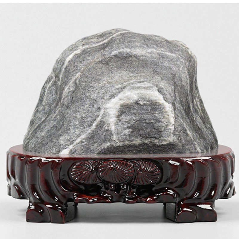 HKM-330707 Redwood and Rare Stone Handcrafted Wooden Base Ornament - Various Sizes Available